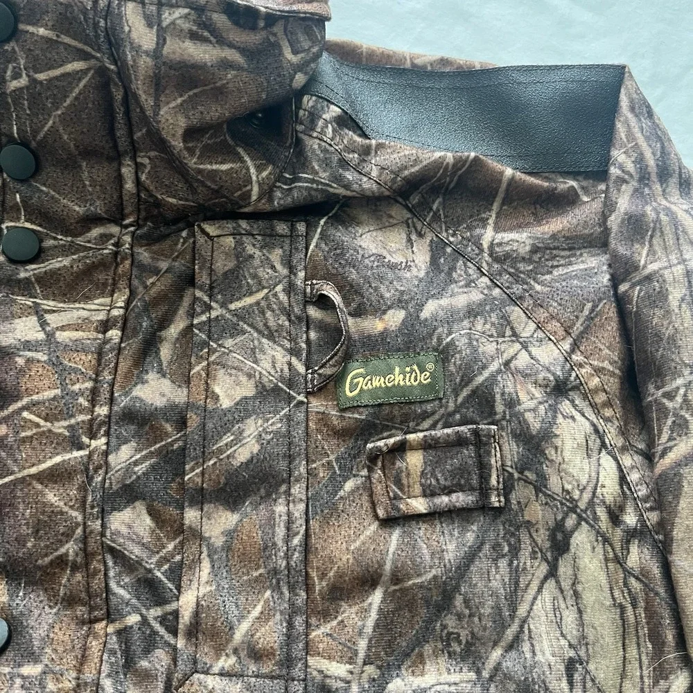 Gamehide Hunting Jacket Mens S Mossy Oak Break-Up Snap Button Zipper Hush Hide